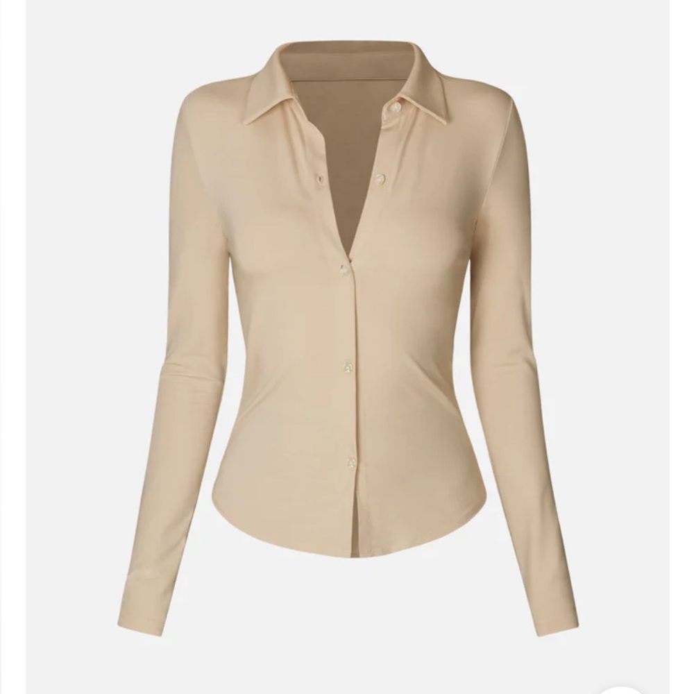 OGL Women's Cream Button-Up Top